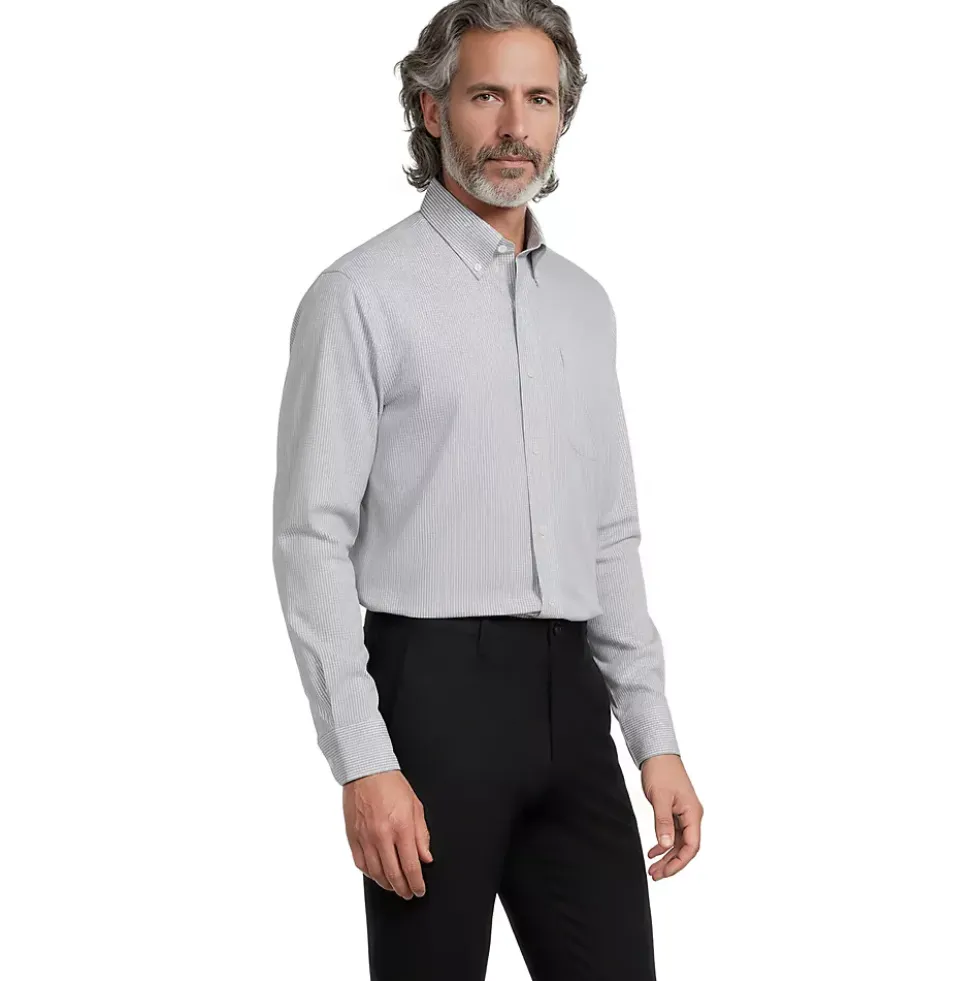 Men's No Iron Supima Cotton Pinpoint Buttondown Collar Dress Shirt