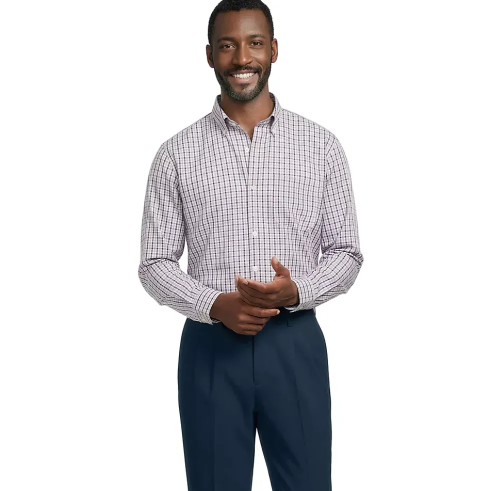 Men's No Iron Supima Cotton Pinpoint Buttondown Collar Dress Shirt