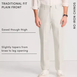 Men's No Iron Traditional Fit Plain Front Chino Pant