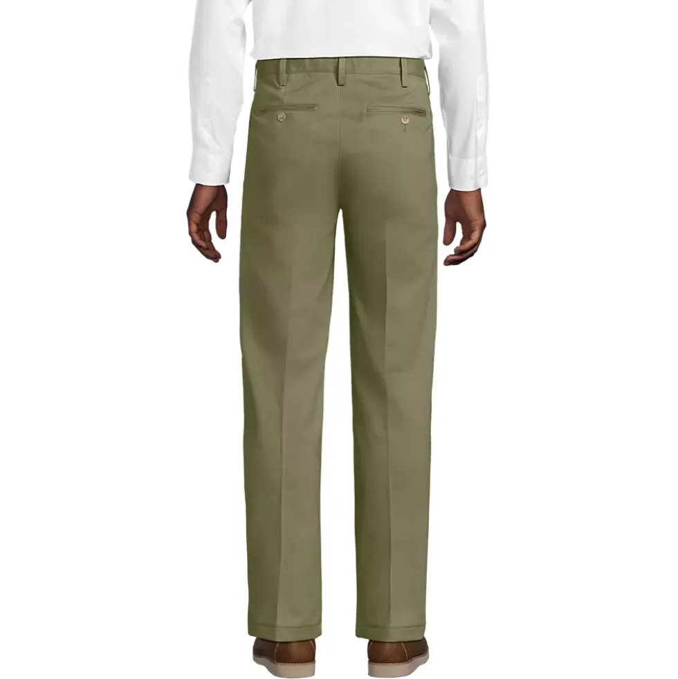 Men's No Iron Traditional Fit Pleated Front Chino Pant
