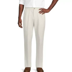 Men's No Iron Traditional Fit Pleated Front Chino Pant