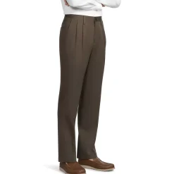 Men's No Iron Traditional Fit Pleated Front Chino Pant