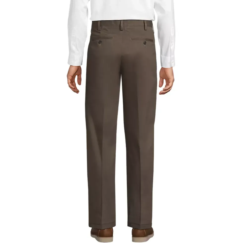 Men's No Iron Traditional Fit Pleated Front Chino Pant