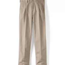 Men's No Iron Traditional Fit Pleated Front Chino Pant
