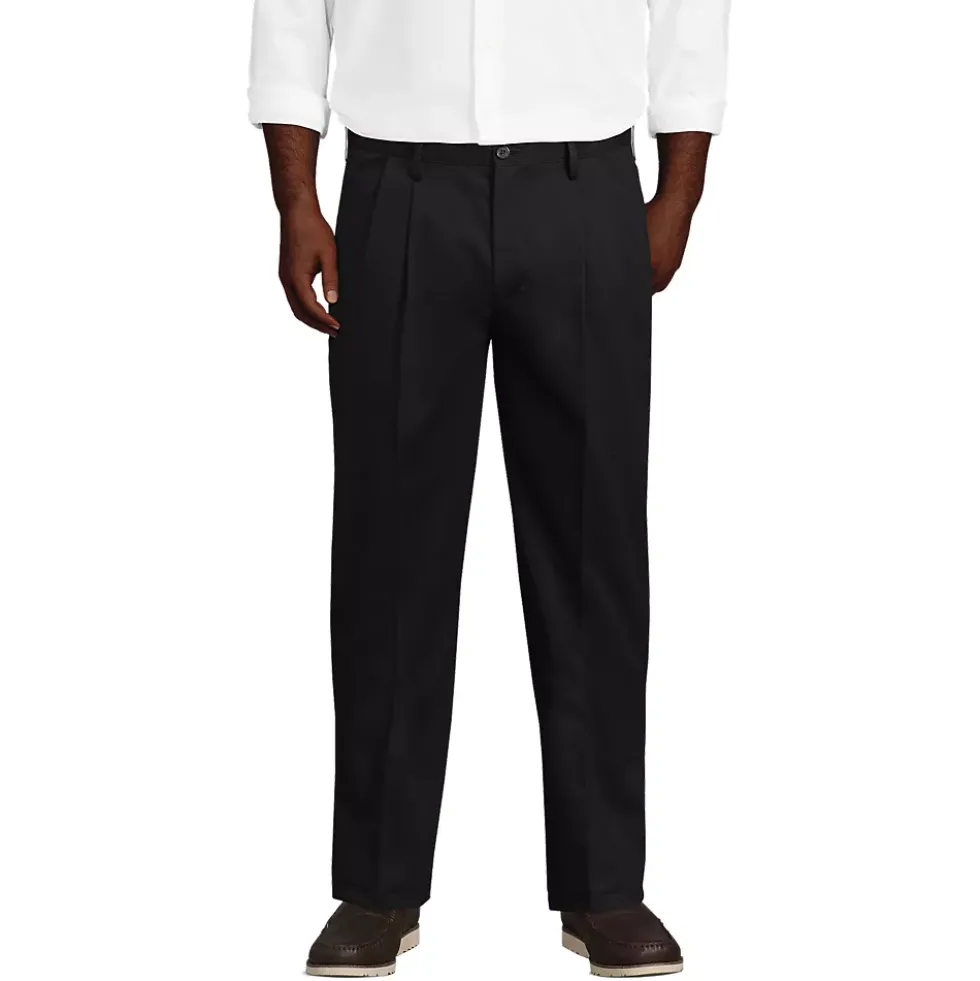 Men's No Iron Traditional Fit Pleated Front Chino Pant