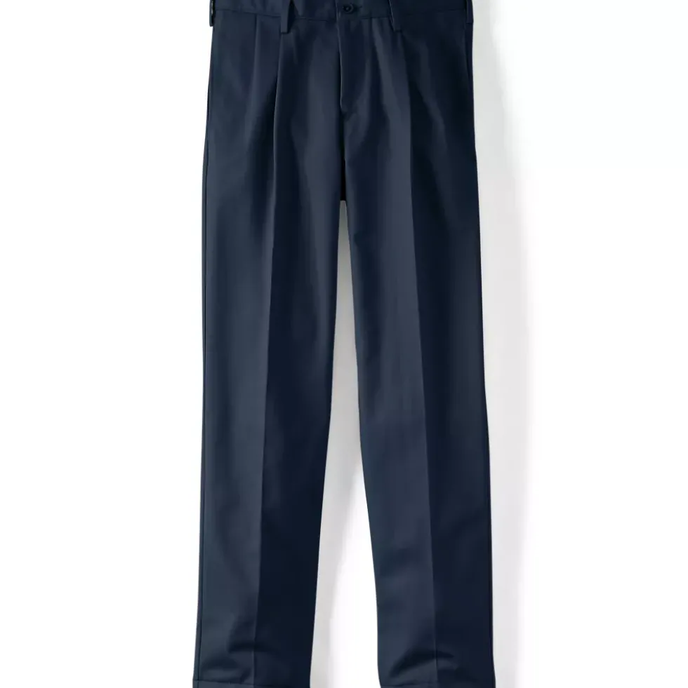 Men's No Iron Traditional Fit Pleated Front Chino Pant