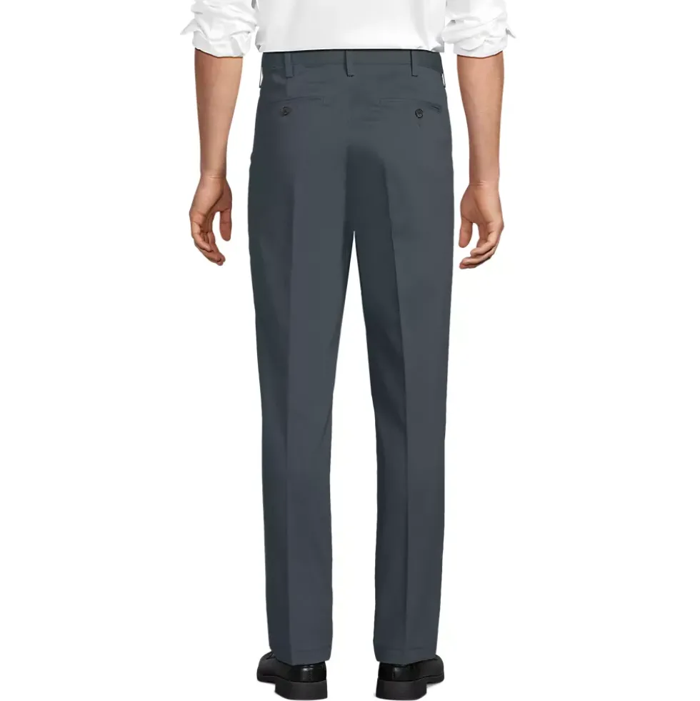 Men's No Iron Traditional Fit Pleated Front Chino Pant