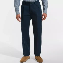 Men's No Iron Traditional Fit Pleated Front Chino Pant