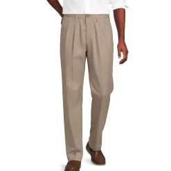 Men's No Iron Traditional Fit Pleated Front Chino Pant