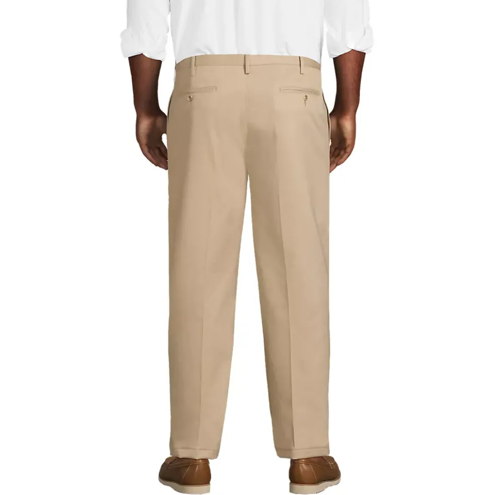 Men's No Iron Traditional Fit Pleated Front Chino Pant