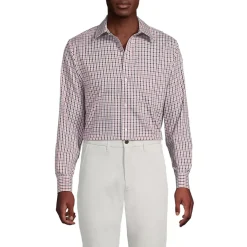 Men's Pattern No Iron Supima Pinpoint Straight Collar Dress Shirt
