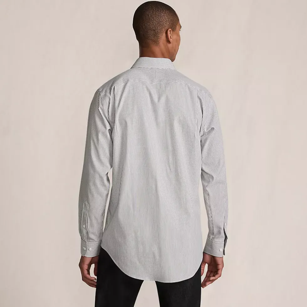 Men's Pattern No Iron Supima Pinpoint Straight Collar Dress Shirt