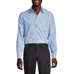 Men's Pattern No Iron Supima Pinpoint Straight Collar Dress Shirt