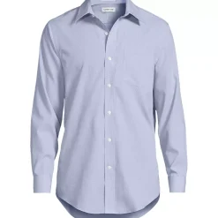 Men's Pattern No Iron Supima Pinpoint Straight Collar Dress Shirt