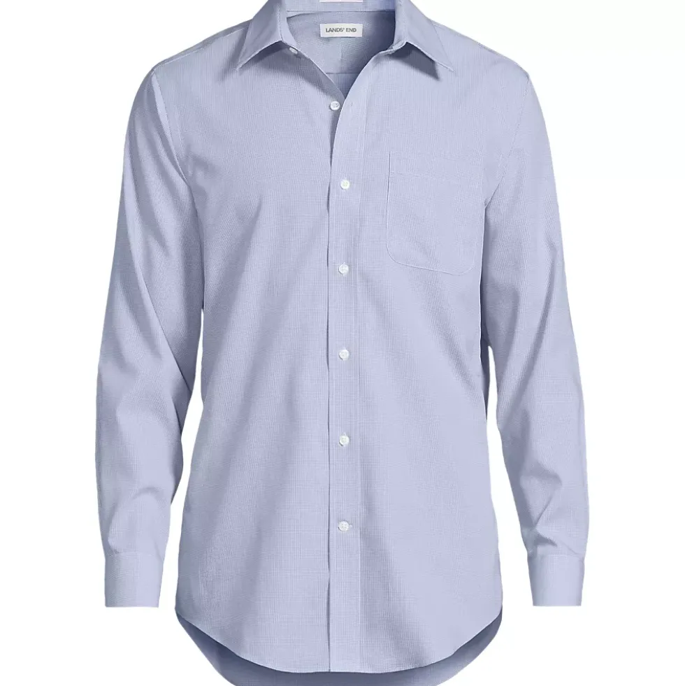 Men's Pattern No Iron Supima Pinpoint Straight Collar Dress Shirt