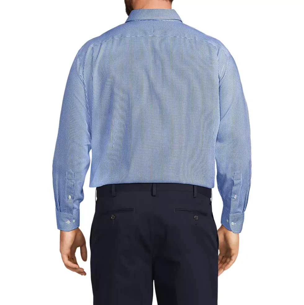 Men's Pattern No Iron Supima Pinpoint Straight Collar Dress Shirt