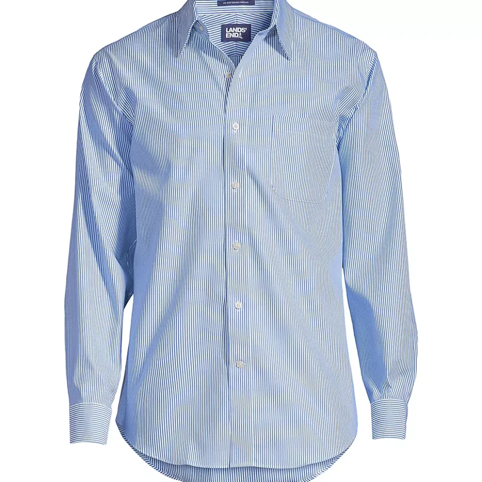 Men's Pattern No Iron Supima Pinpoint Straight Collar Dress Shirt