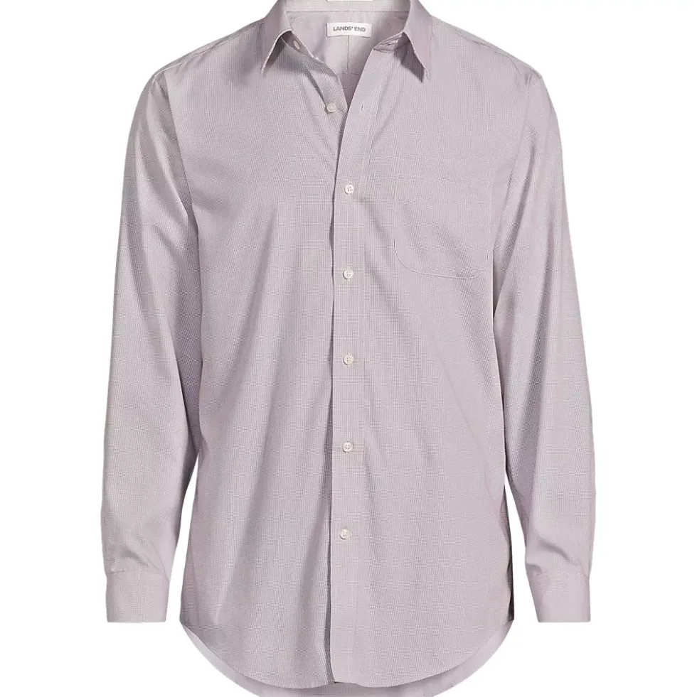 Men's Pattern No Iron Supima Pinpoint Straight Collar Dress Shirt