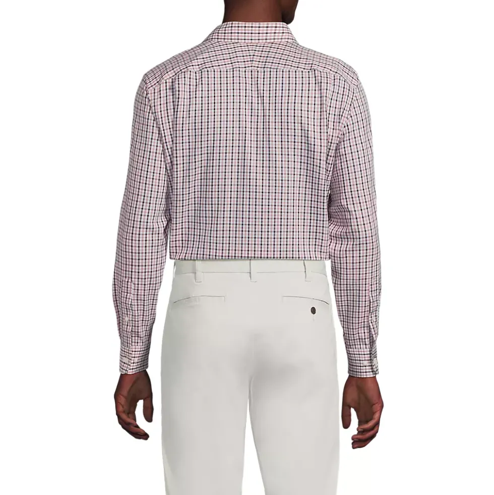 Men's Pattern No Iron Supima Pinpoint Straight Collar Dress Shirt