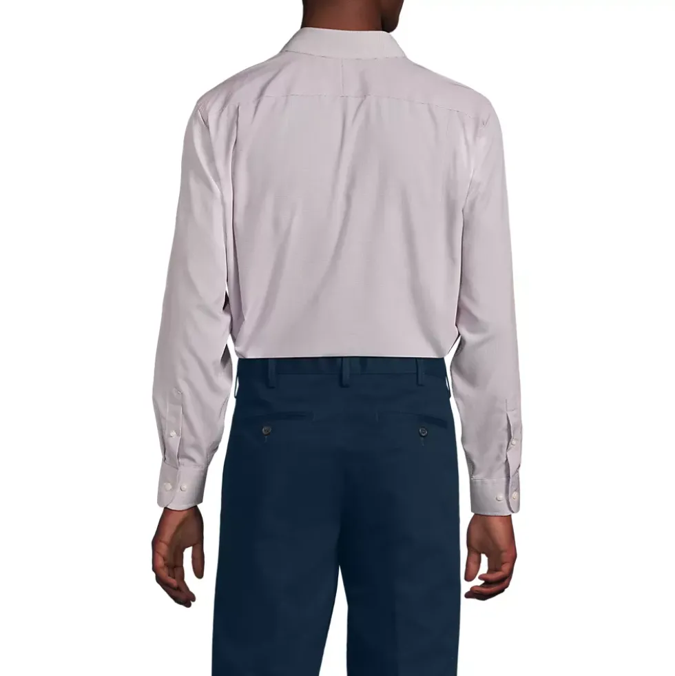Men's Pattern No Iron Supima Pinpoint Straight Collar Dress Shirt
