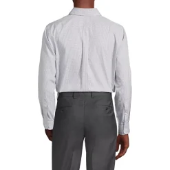 Men's Pattern No Iron Supima Pinpoint Straight Collar Dress Shirt