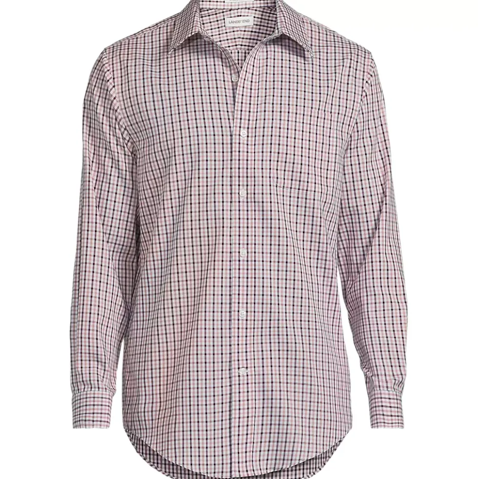 Men's Pattern No Iron Supima Pinpoint Straight Collar Dress Shirt