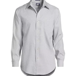 Men's Pattern No Iron Supima Pinpoint Straight Collar Dress Shirt