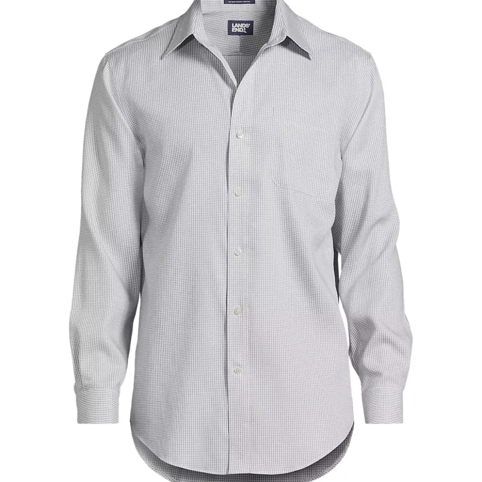 Men's Pattern No Iron Supima Pinpoint Straight Collar Dress Shirt
