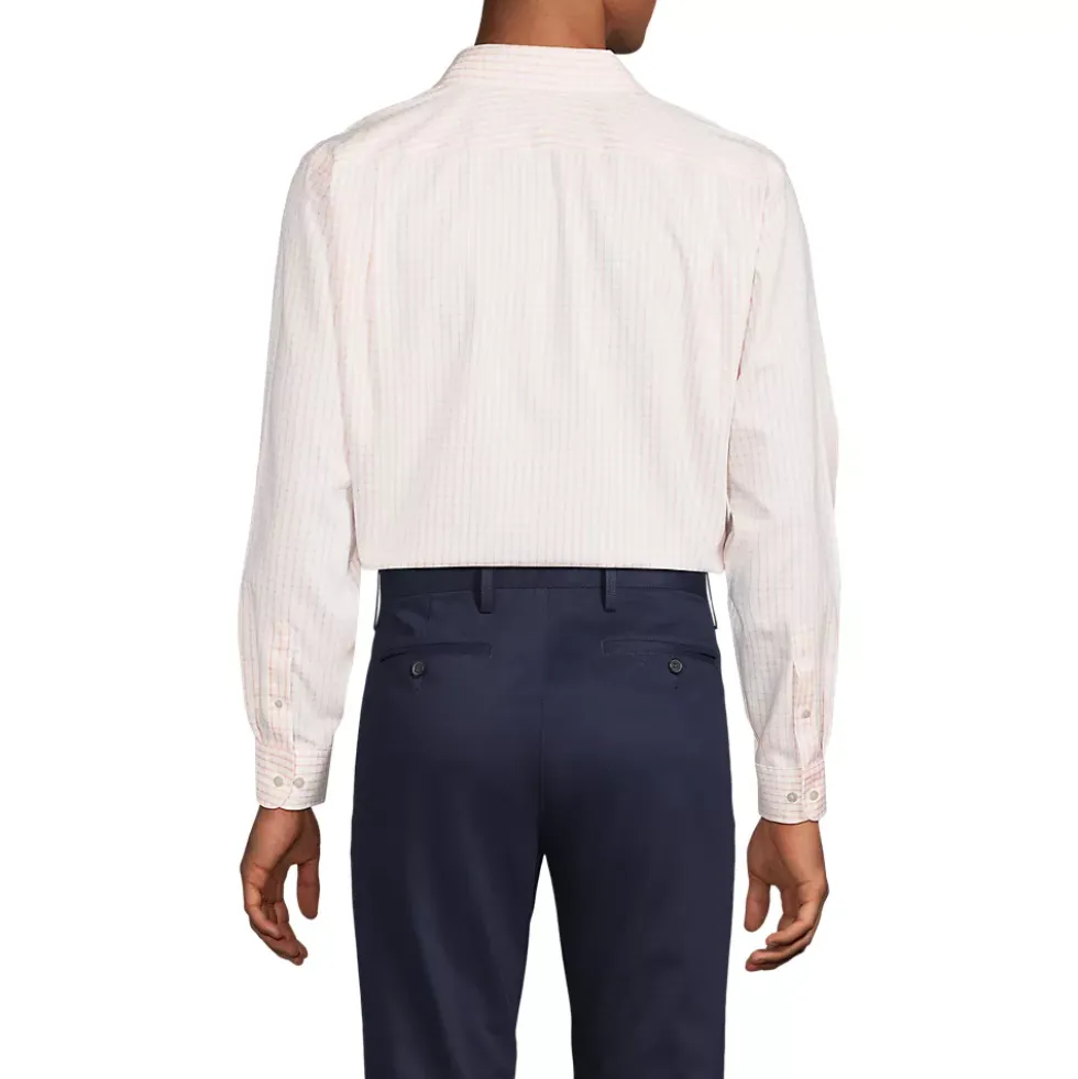 Men's Pattern No Iron Supima Pinpoint Straight Collar Dress Shirt