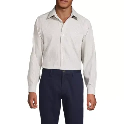 Men's Pattern No Iron Supima Pinpoint Straight Collar Dress Shirt