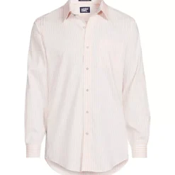 Men's Pattern No Iron Supima Pinpoint Straight Collar Dress Shirt