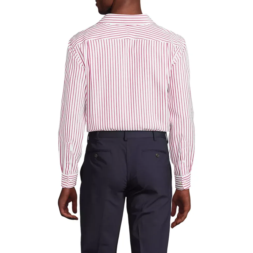 Men's Pattern No Iron Supima Pinpoint Straight Collar Dress Shirt