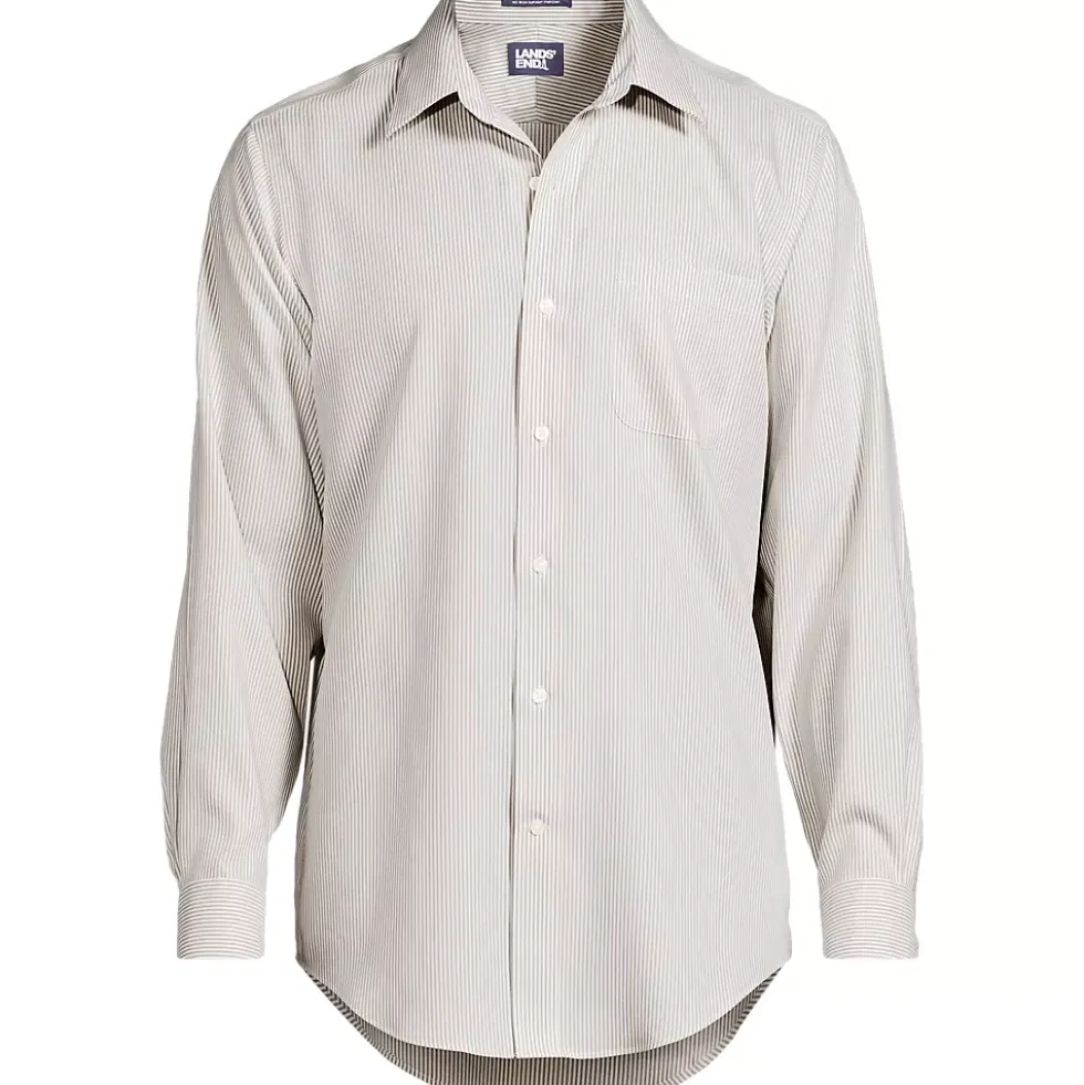 Men's Pattern No Iron Supima Pinpoint Straight Collar Dress Shirt