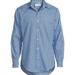 Men's Pattern No Iron Supima Pinpoint Straight Collar Dress Shirt