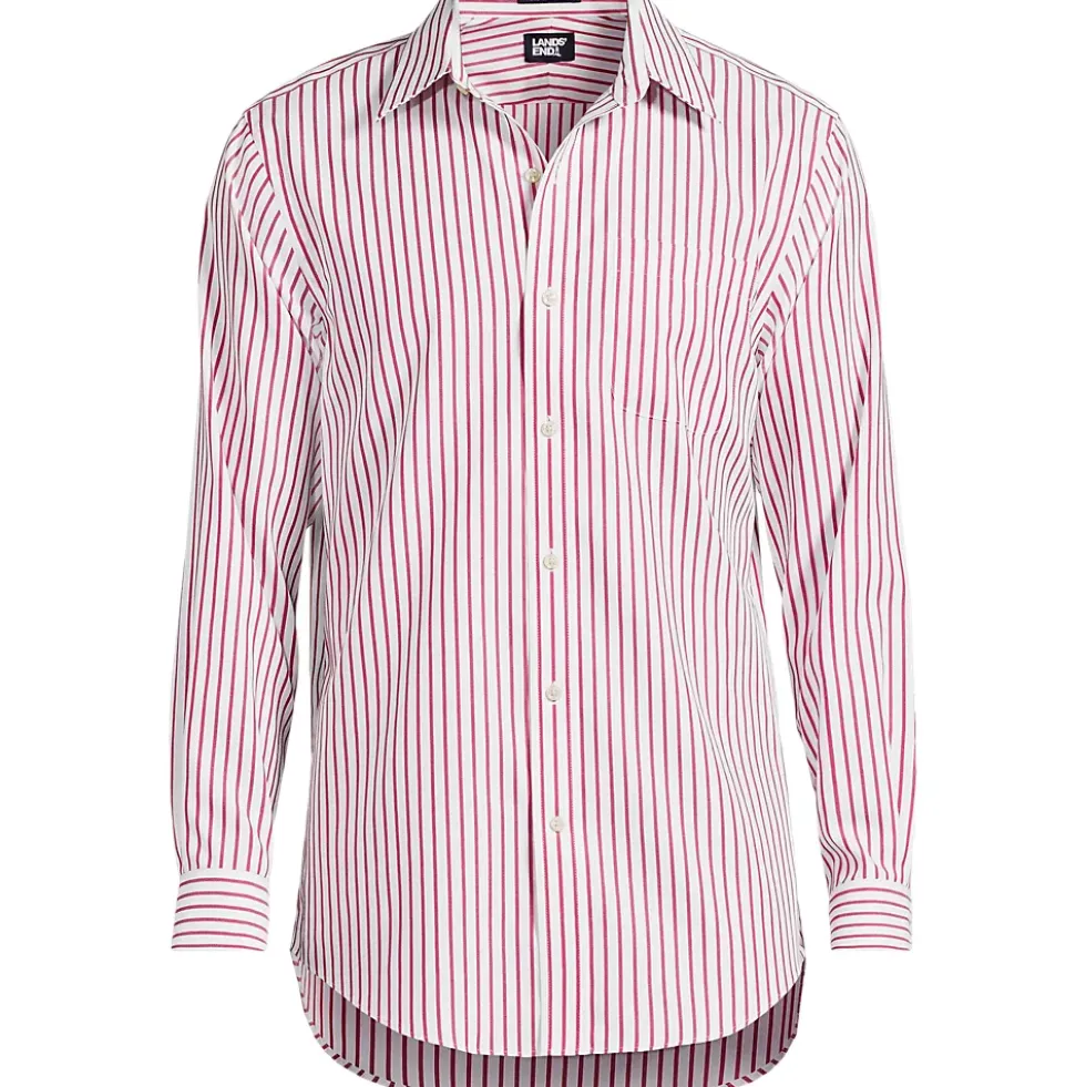 Men's Pattern No Iron Supima Pinpoint Straight Collar Dress Shirt