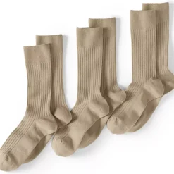 Men's Seamless Toe Cotton Rib Dress Socks 3 Pack