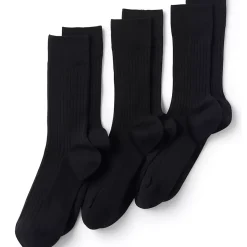 Men's Seamless Toe Cotton Rib Dress Socks 3 Pack