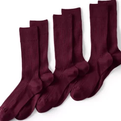 Men's Seamless Toe Cotton Rib Dress Socks 3 Pack