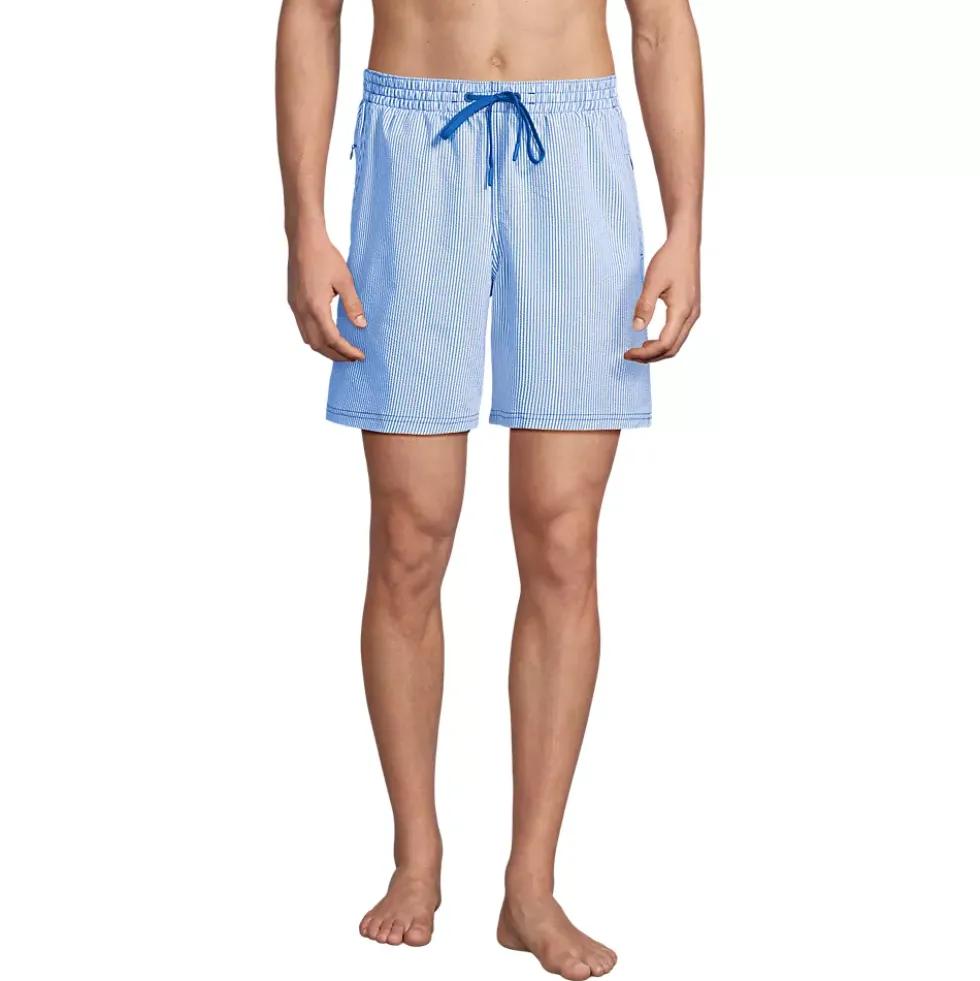 Mens 7" Seersucker Volley with Hydroliner Swim Trunk