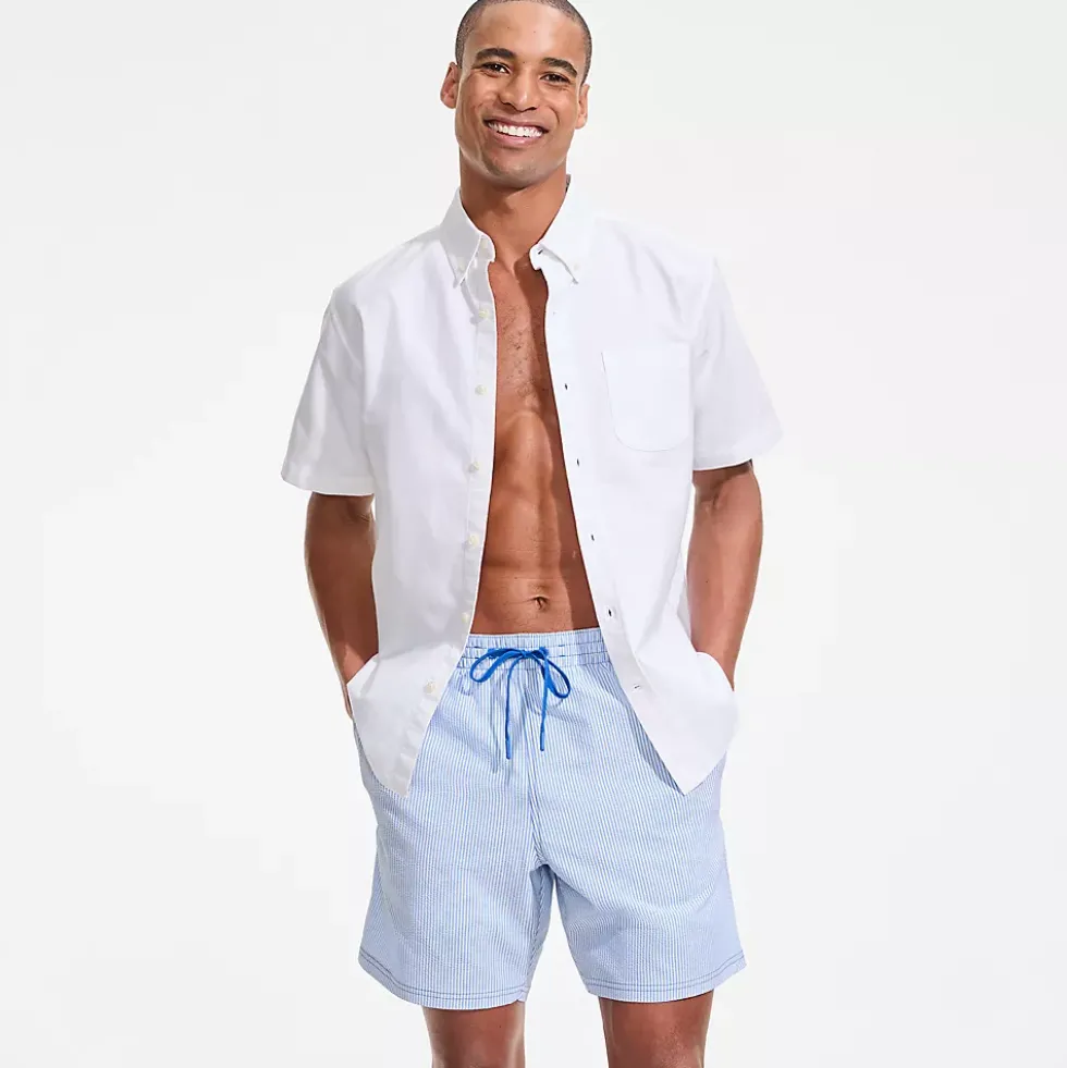 Mens 7" Seersucker Volley with Hydroliner Swim Trunk