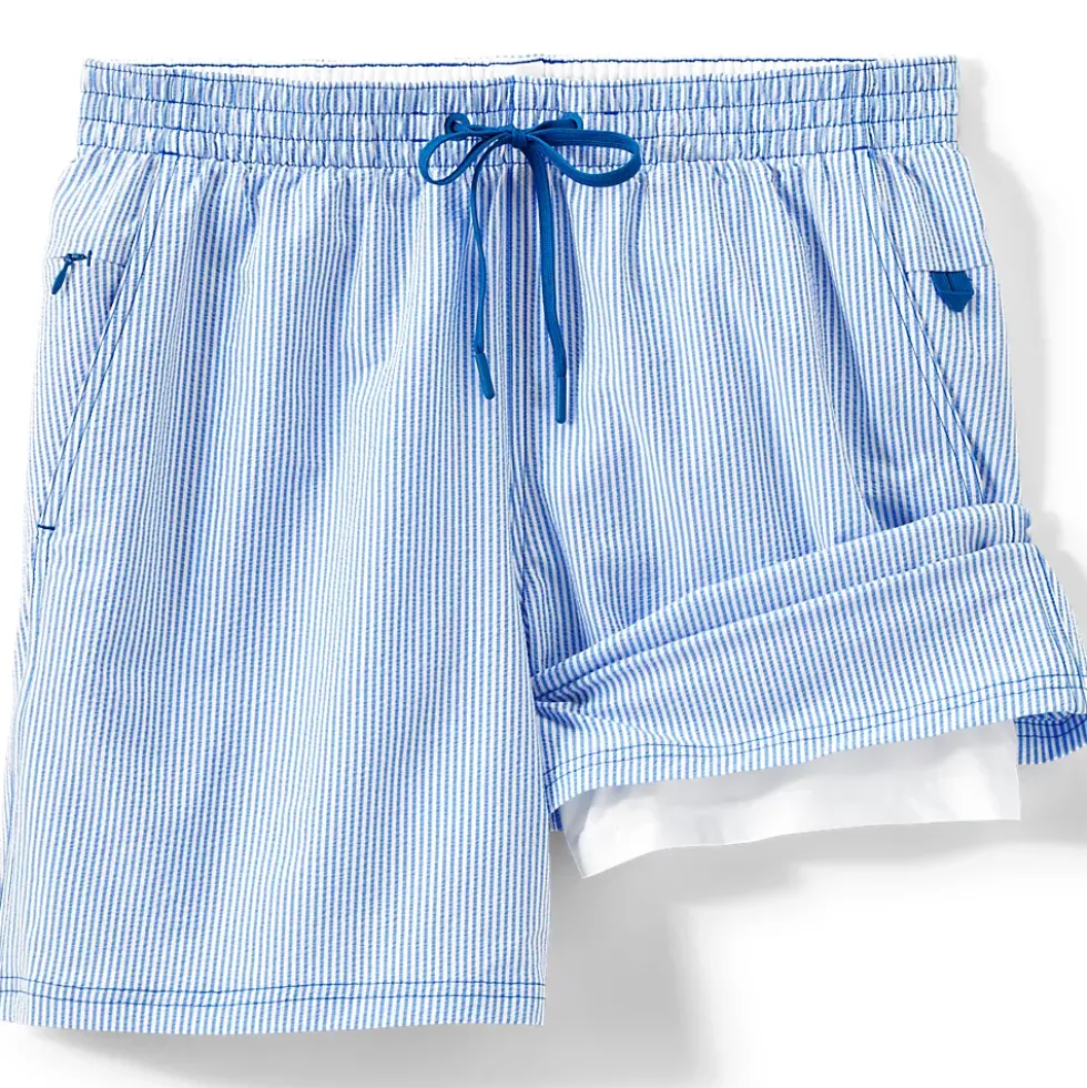 Mens 7" Seersucker Volley with Hydroliner Swim Trunk