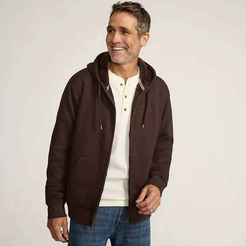 Men's Serious Sweats Full Zip Sherpa Fleece Hoodie