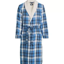 Men's Sherpa Fleece Lined Flannel Robe
