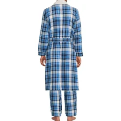 Men's Sherpa Fleece Lined Flannel Robe