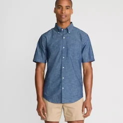 Men's Short Sleeve Button Down Chambray Shirt