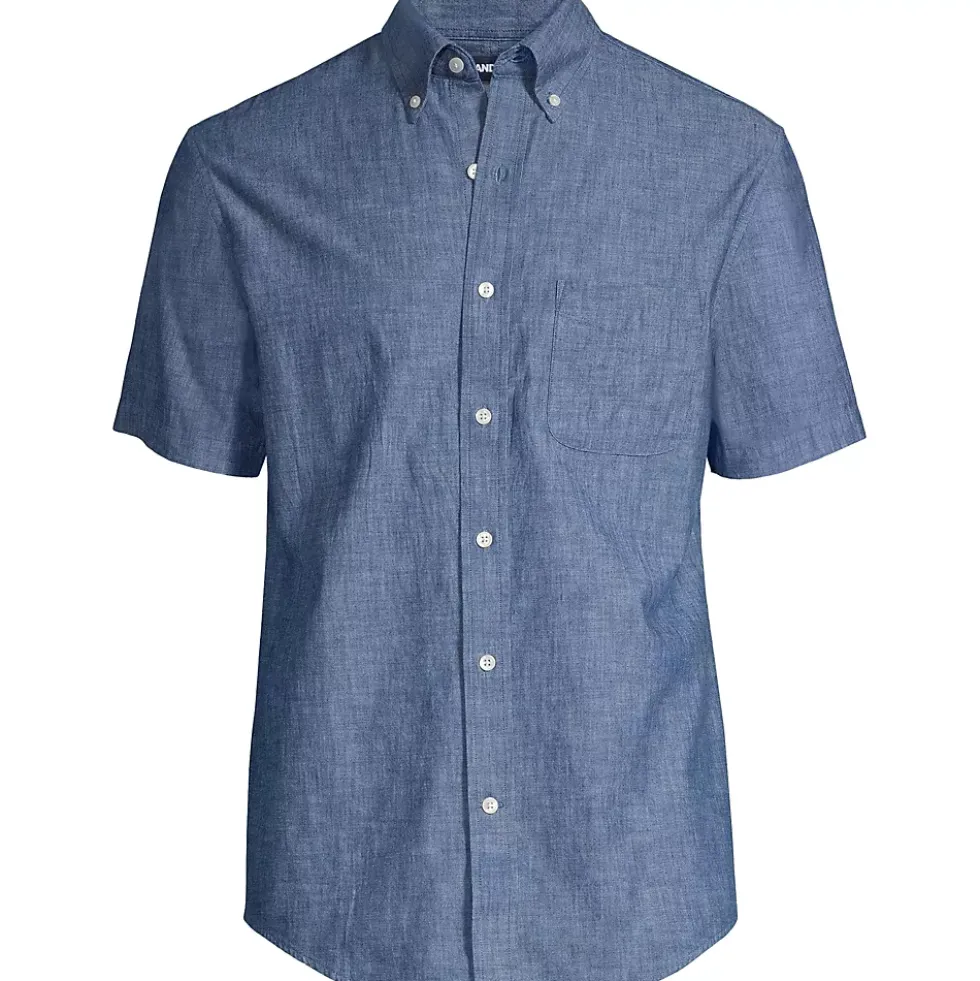 Men's Short Sleeve Button Down Chambray Shirt