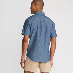 Men's Short Sleeve Button Down Chambray Shirt