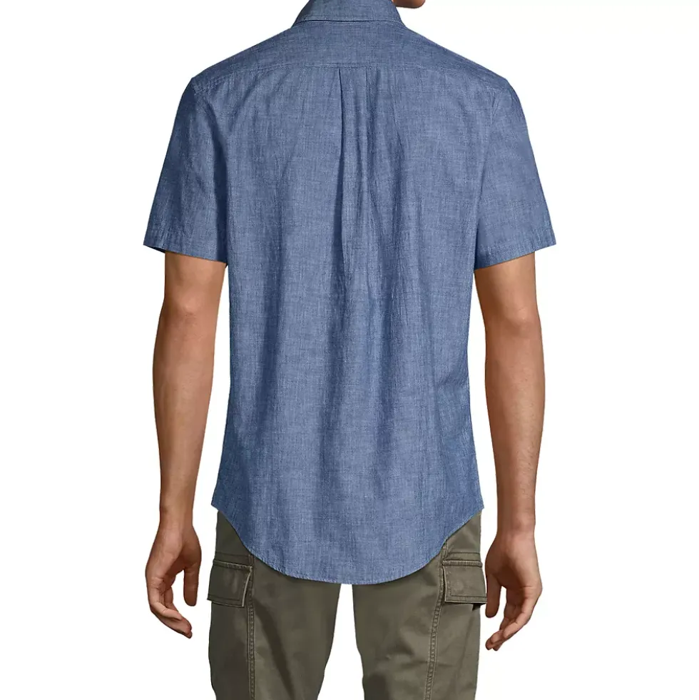 Men's Short Sleeve Button Down Chambray Shirt