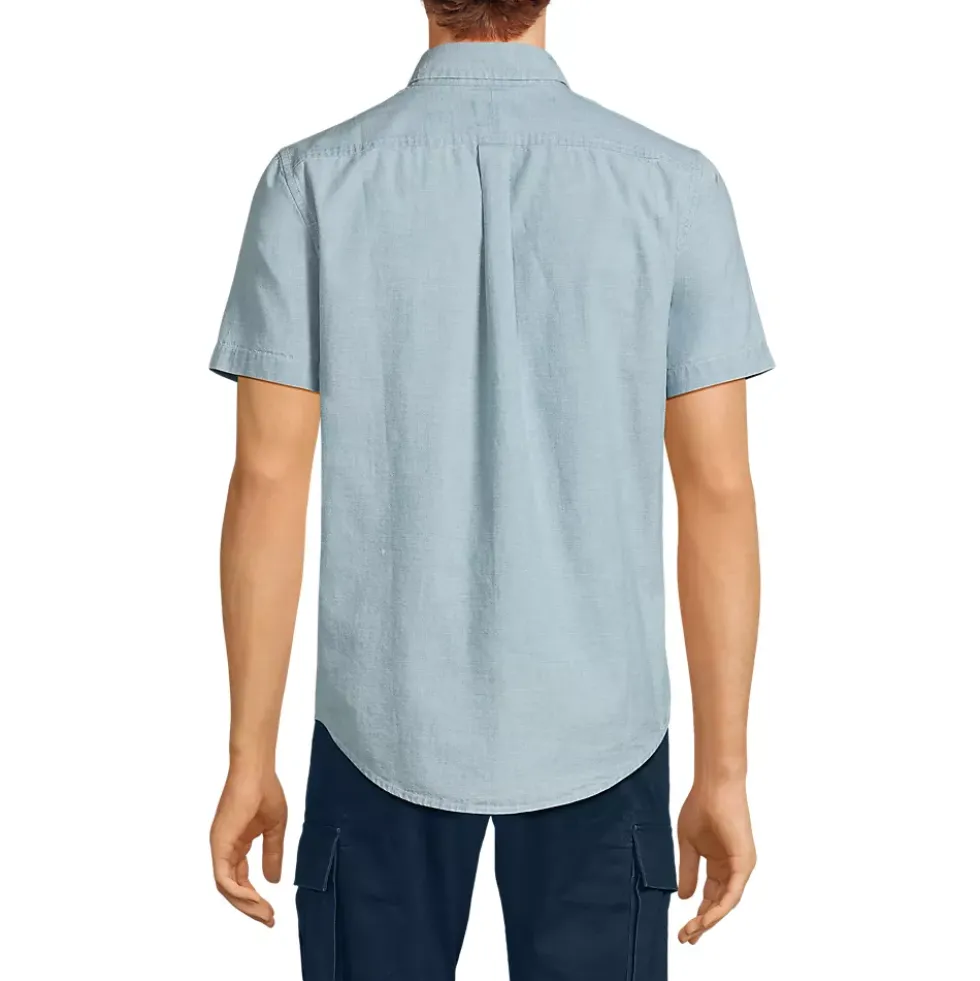 Men's Short Sleeve Button Down Chambray Shirt