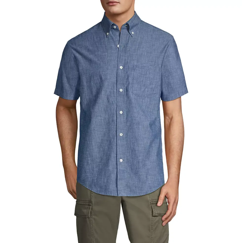 Men's Short Sleeve Button Down Chambray Shirt